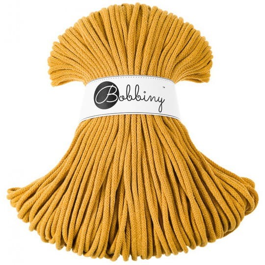 Sznurek pleciony bawełniany Bobbiny Premium / Musztarda / Mustard / 5 mm / 100 m