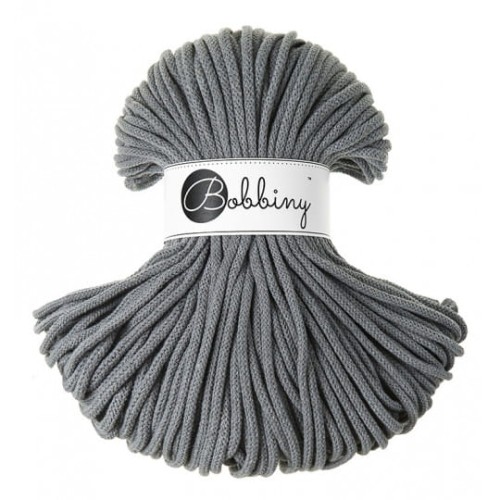 Sznurek pleciony bawełniany Bobbiny Premium / Stalowy / Steel / 5 mm / 100 m