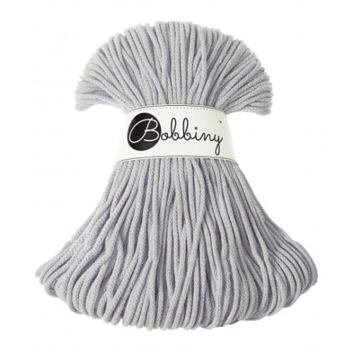 Sznurek pleciony bawełniany Bobbiny Junior / Jasny Szary / Light Grey / 3 mm / 100 m