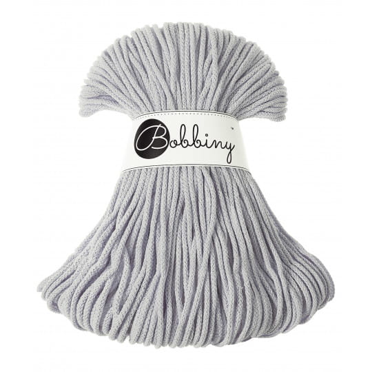Sznurek pleciony bawełniany Bobbiny Junior / Jasny Szary / Light Grey / 3 mm / 100 m