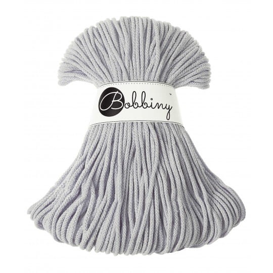Sznurek pleciony bawełniany Bobbiny Junior / Jasny Szary / Light Grey / 3 mm / 100 m