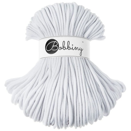 Sznurek pleciony bawełniany Bobbiny Premium Biały / White / 5 mm / 100 m