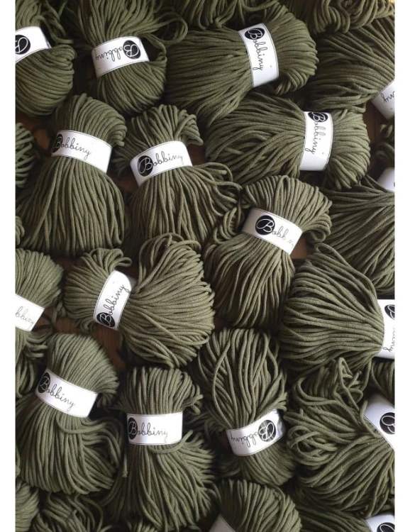Sznurek pleciony bawełniany Bobbiny Premium Awokado / Avocado / 5 mm / 100 m