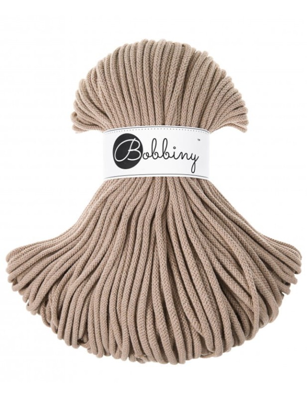 Sznurek pleciony bawełniany Bobbiny Premium / Piaskowy / Sand / 5 mm / 100 m