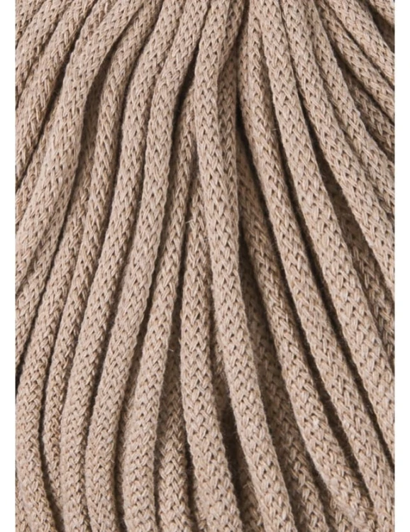Sznurek pleciony bawełniany Bobbiny Premium / Piaskowy / Sand / 5 mm / 100 m