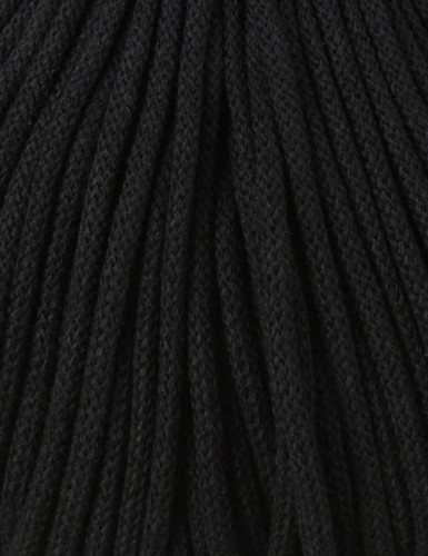 Sznurek pleciony bawełniany Bobbiny Premium / Czarny / Black /  5 mm / 100 m