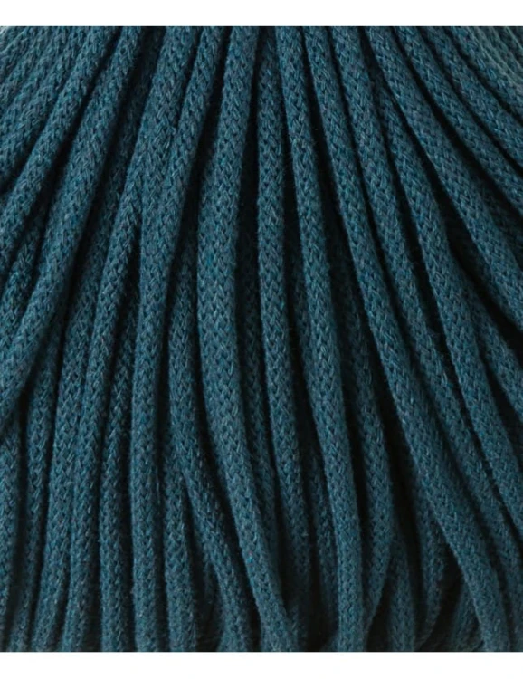 Sznurek pleciony bawełniany Bobbiny Premium / Petrol / Peacock Blue /  5 mm / 100 m