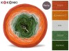 KOKONEK Merino 641 - Rudy/pomarańcz/biel/zieleń/paproć