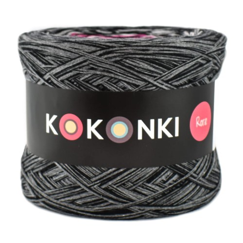 KOKONEK Kish Rare R73 - Średni szary melanż/średni szary/jasny szary/ultra róż/gorący róż + 2 nitki czerń