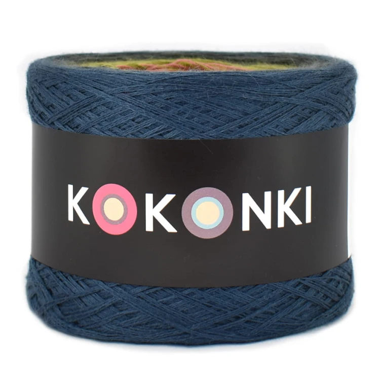 KOKONEK Merino 648 Trilogy - Navy/ciemne khaki/oliwka/malwa/rubin