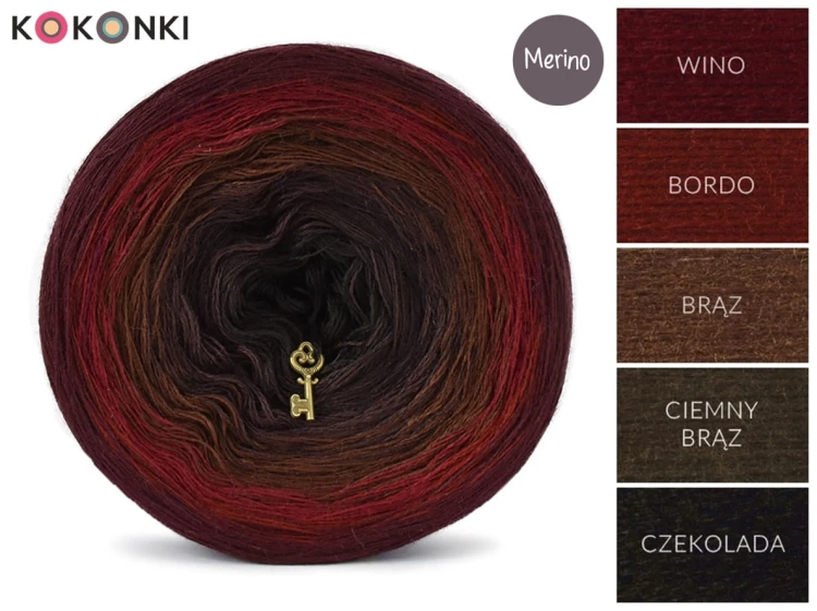 KOKONEK Merino 651 Dark knight - Wino/bordo/brąz/ciemny brąz/czekolada