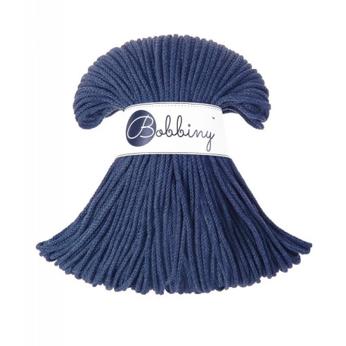 Sznurek pleciony bawełniany Bobbiny Junior / Jeansowy / Jeans / 3 mm / 100 m