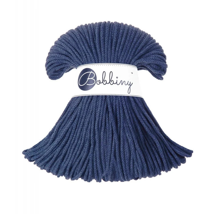 Sznurek pleciony bawełniany Bobbiny Junior / Jeansowy / Jeans / 3 mm / 100 m