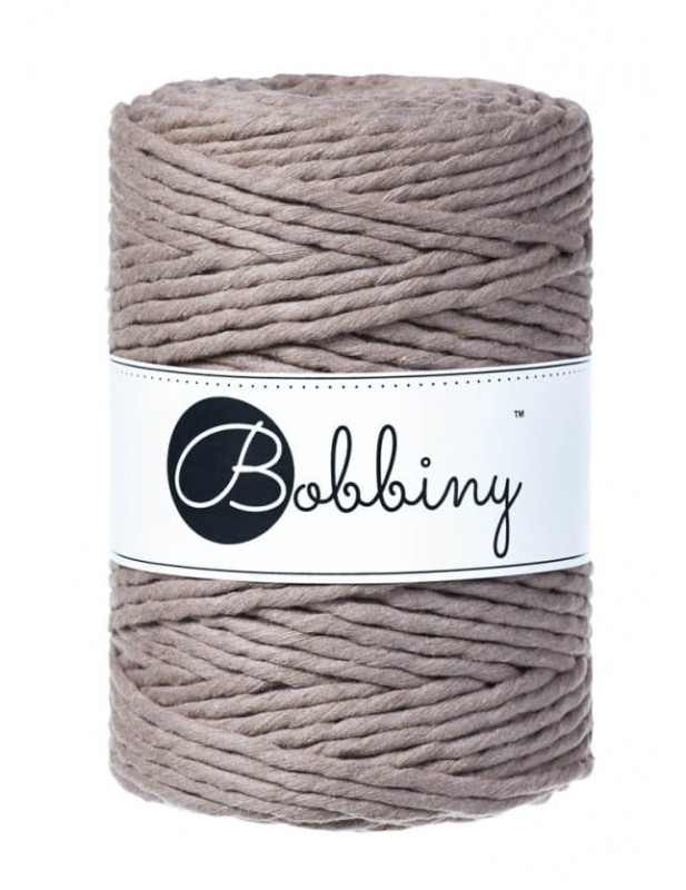 Sznurek skręcany bawełniany Bobbiny Macrame Cord / Kawowy / Coffee / 5mm / 100m