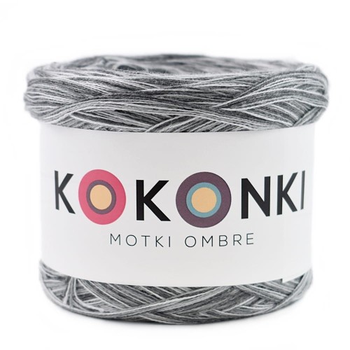 KOKONEK SIX S001 - Średni szary melanż/szary/jasny szary, 6 nitek, 250 m, 100 g