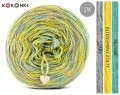 KOKONEK SIX S032 - Szary/intensywny żółty/patyna, 6 nitek, 250 m, 100 g