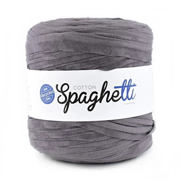 T-shirt Yarn Cotton Spaghetti - szaro-fioletowy