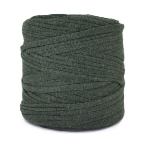 T-shirt Yarn Cotton Spaghetti - ciemna zieleń melanż