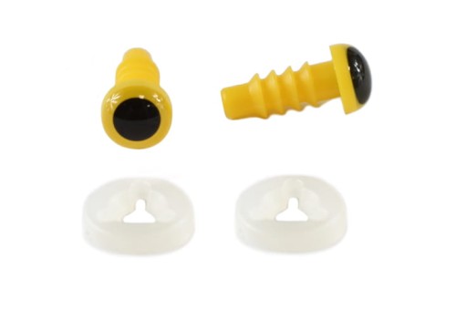Oczy do maskotek / 6 mm / żółto-czarne / 1 para.