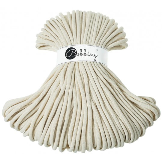 Sznurek pleciony bawełniany Bobbiny Jumbo / Naturalny / Natural / 9 mm / 100 m