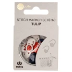 Znaczniki oczek Tulip / agrafka kolorowa + pudełko / 15 szt