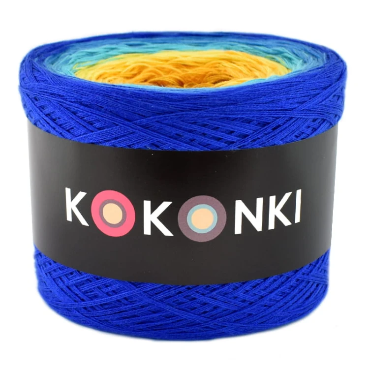 KOKONEK A202 Ganapati Kobalt/lazur/turkus/intensywny żółty/kurkuma/musztarda