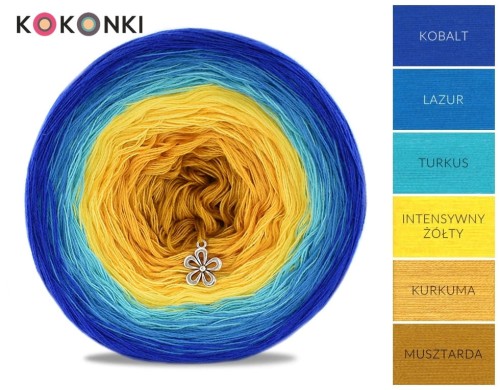 KOKONEK A202 Ganapati Kobalt/lazur/turkus/intensywny żółty/kurkuma/musztarda