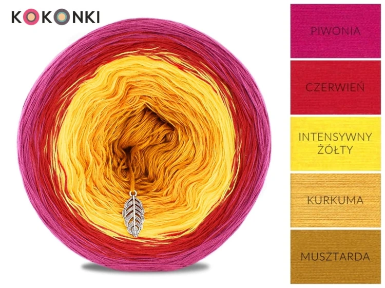 KOKONEK A219 Mehendi Piwonia/czerwień/intensywny żółty/kurkuma/musztarda