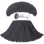 Sznurek pleciony bawełniany Bobbiny Junior / Grafitowy / Charcoal / 3mm / 100m