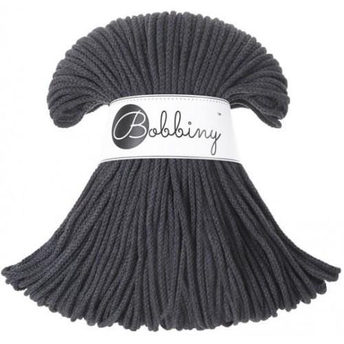 Sznurek pleciony bawełniany Bobbiny Junior / Grafit / Charcoal / 3 mm / 100 m