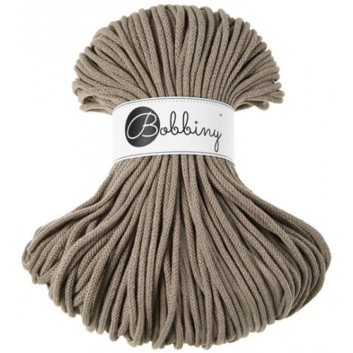 Sznurek pleciony bawełniany Bobbiny Premium / Kawowy / 5 mm / 100 m