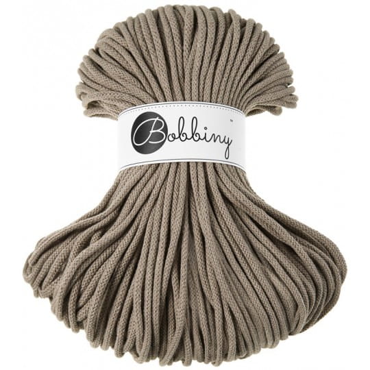 Sznurek pleciony bawełniany Bobbiny Premium / Kawowy / 5 mm / 100 m