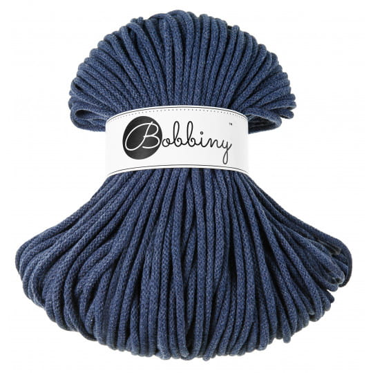 Sznurek pleciony bawełniany Bobbiny Premium / Jeansowy / 5 mm / 100 m