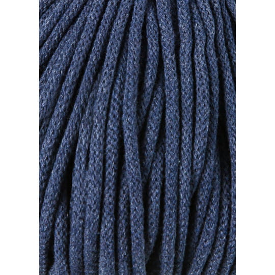 Sznurek pleciony bawełniany Bobbiny Premium / Jeansowy / 5 mm / 100 m