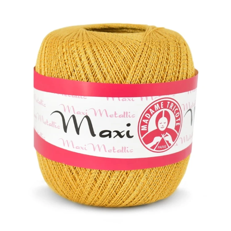 Kordonek Madame Tricote Paris Maxi Metallic 26347 / słoneczny ze złotą nicią