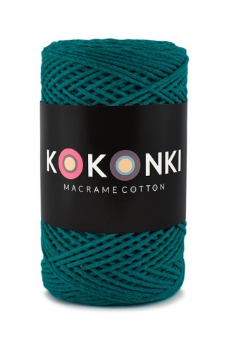 Sznurek Macrame Cotton by KOKONKI 2 mm / rolka 200 m / ciemny szmaragd (wiązany)