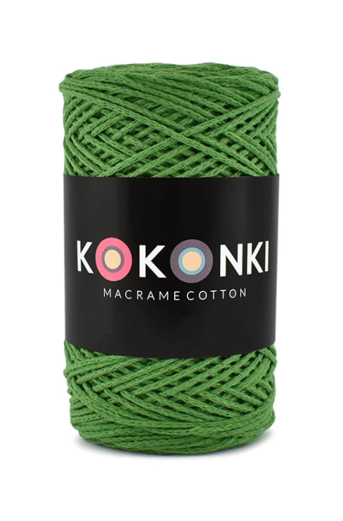 Sznurek Macrame Cotton by KOKONKI 2 mm / rolka 200 m / paproć (wiązany)