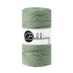 Sznurek skręcany 3-żyłowy bawełniany Bobbiny 3ply Macrame Rope / Szałwia / Eucalyptus Green / 3mm / 100m
