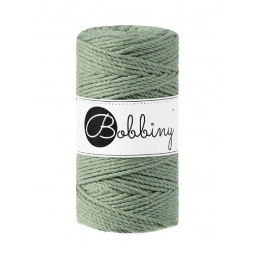 Sznurek skręcany 3-żyłowy bawełniany Bobbiny 3ply Macrame Rope / Szałwia / Eucalyptus / 3 mm / 100 m