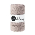 Sznurek skręcany 3-żyłowy bawełniany Bobbiny 3ply Macrame Rope / Perłowy / Pearl / 3mm / 100m