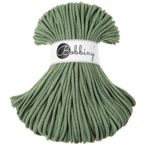 Sznurek pleciony bawełniany Bobbiny Premium / Szałwia / Eucalyptus Green / 5 mm / 100 m