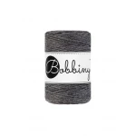 Sznurek skręcany bawełniany Bobbiny Macrame Cord / Grafitowy / Charcoal / 1.5mm / 100m