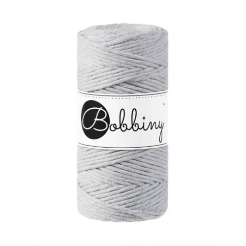 Sznurek skręcany bawełniany Bobbiny Macrame Cord / Jasny Szary / Light Grey / 3mm / 100m