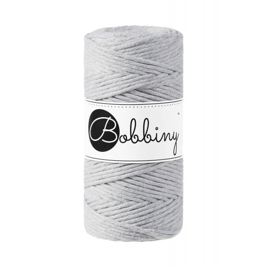 Sznurek skręcany bawełniany Bobbiny Macrame Cord / Jasny Szary / Light Grey / 3mm / 100m