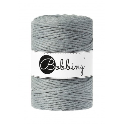 Sznurek skręcany bawełniany Bobbiny Macrame Cord / Stalowy / Steel / 5mm / 100m