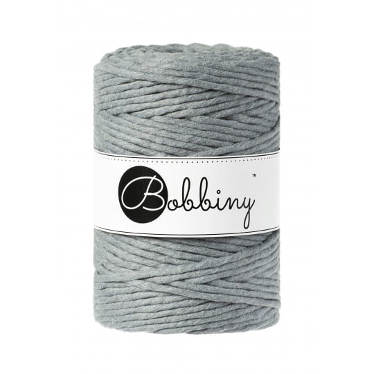 Sznurek skręcany bawełniany Bobbiny Macrame Cord / Stalowy / Steel / 5mm / 100m