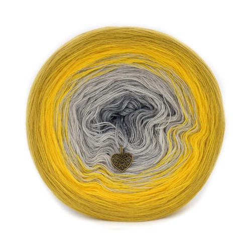 KOKONEK Merino 656 - Złoty/intensywny żółty/jasny szary/szary