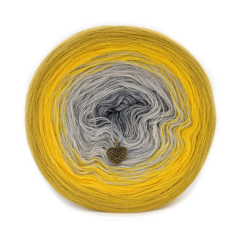 KOKONEK Merino 656 - Złoty/intensywny żółty/jasny szary/szary
