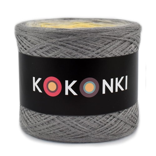 KOKONEK Merino 658 - Średni szary/jasny szary/żółty/kurkuma