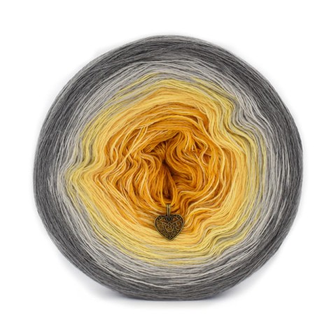 KOKONEK Merino 658 - Średni szary/jasny szary/żółty/kurkuma